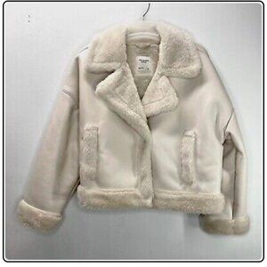 Abercrombie Vegan Leather and Sherpa Oversized Jacket